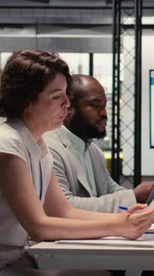 Vertical Video HR Department Team Discussing with Black Woman About Career Opportunity