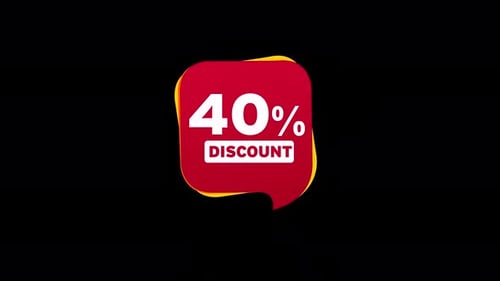 40 Percent Discount Tag Modern Sale Animation