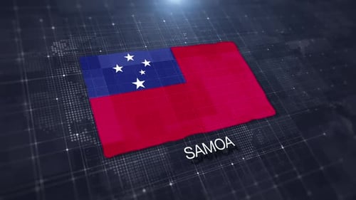 Samoa Flag Displaying