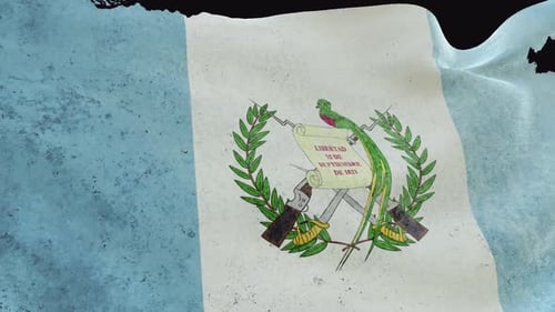 Distressed Guatemala Flag Waving with Grunge Texture