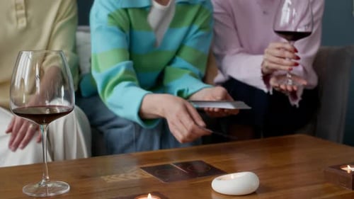 Three Women Fortunetelling at Home