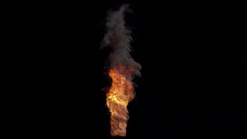 Realistic Fire and Smoke Plume Alpha Channel Effect