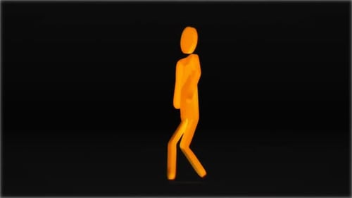 3d Business Man Orange loopable character walking