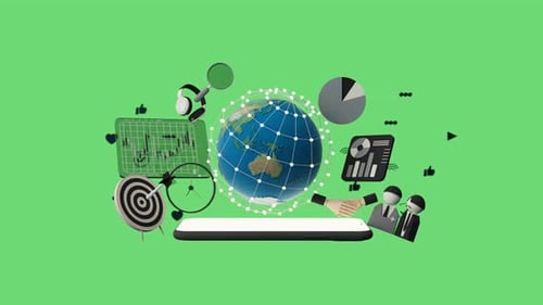 Global Connectivity and Business Analytics Illustration