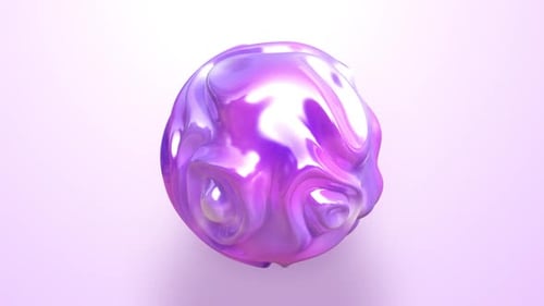Abstract Fluid Iridescent Sphere Morphing Loop Background