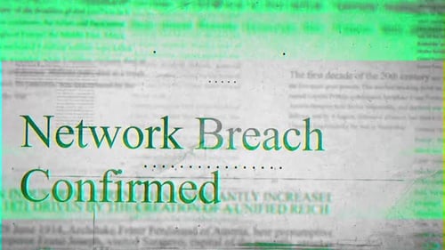 Glitch Text Reveal for Network Breach Confirmed News