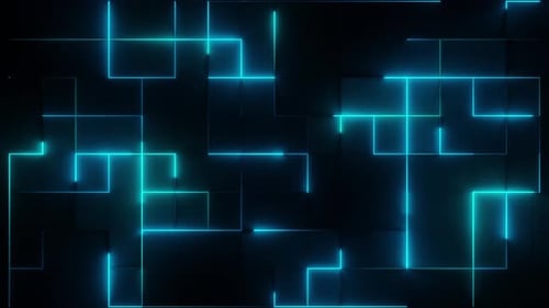 Abstract Neon glow grid line trail technology background