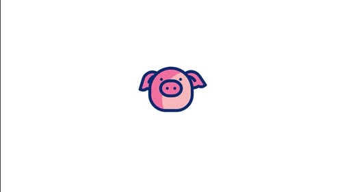 Smooth Animated Pig Icon Loop Modern Style