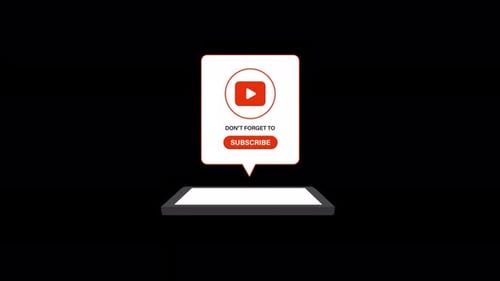 Animationsvideo zum Benachrichtigungskonzept für Telefon mit Abonnementtaste — transparent