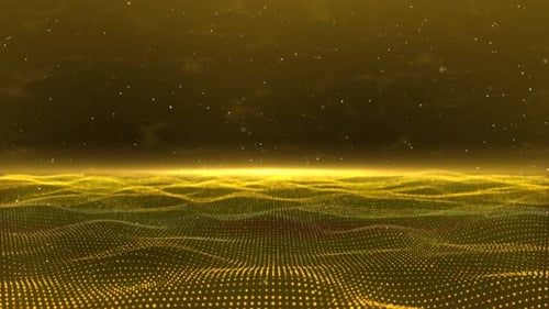 Abstract Golden Particle Wave Horizon Background