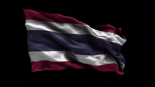 Realistic Waving Thailand Flag Animation