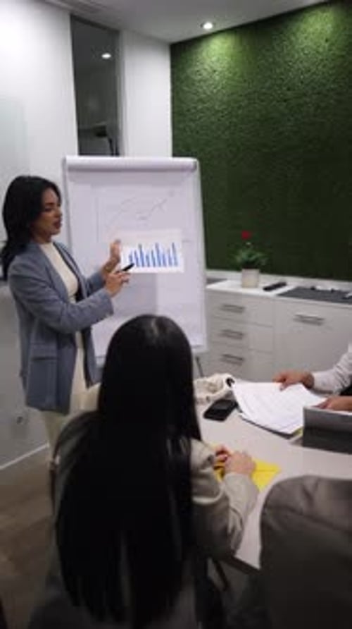 Business Presentation in a Bright Modern Office
