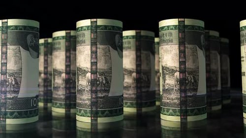 Ethiopia Birr money banknotes rolls seamless loop