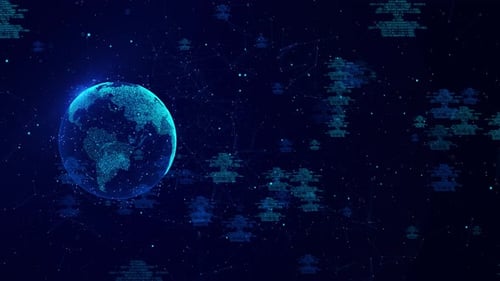 Digital Earth Rotating Global Network Connection Technology Abstract Background Worldwide