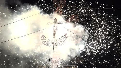 Explosive Fireworks at Pyrotechnic Castle in Mexico festival