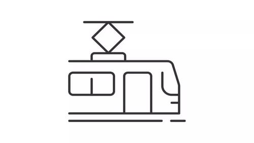 Shaking tram line animation