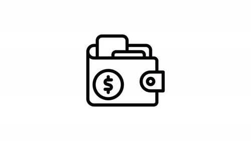 wallet line icon animation