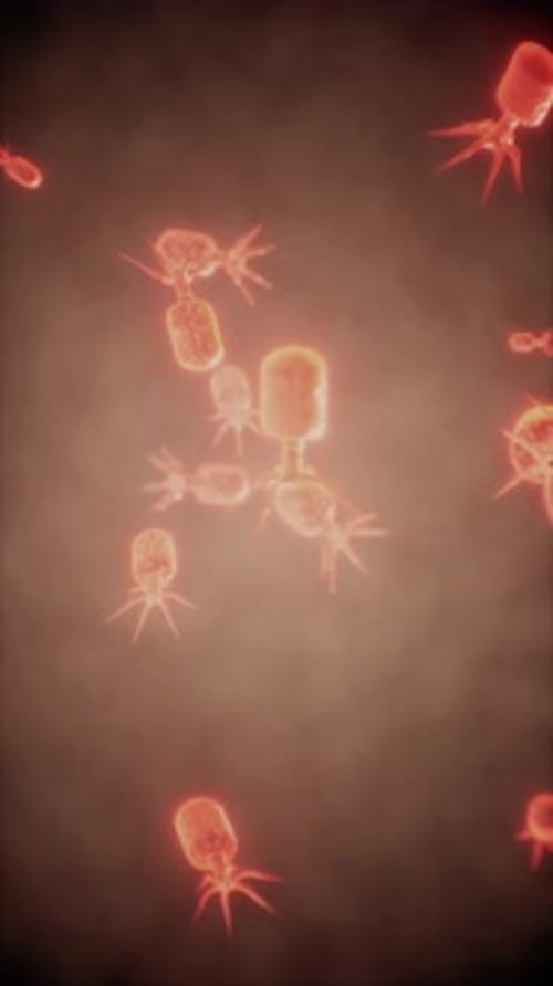 Illustration of Virus Cells or Bacteria Molecule Under Microscope