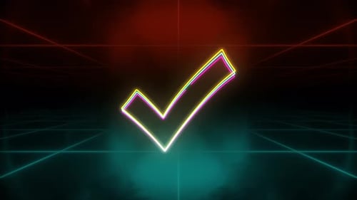 Check Mark animation retro background