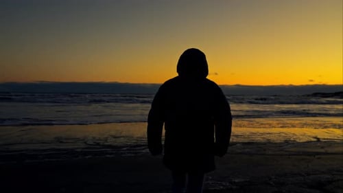 Man Enjoying Tranquility By The Shore