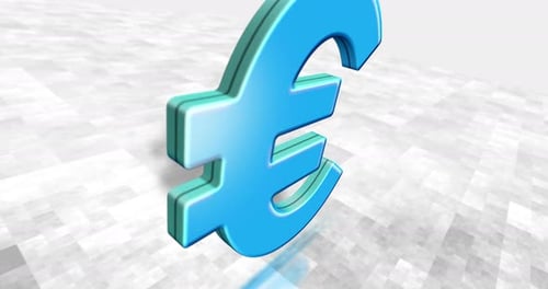 Euro EUR currency 3d symbol loop seamless