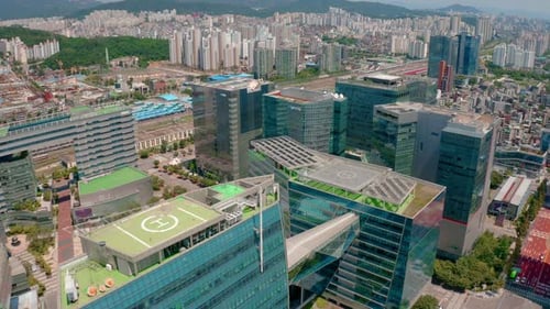 Vista aérea de Sangam-dong en Seúl, Corea del Sur, centro de radiodifusión