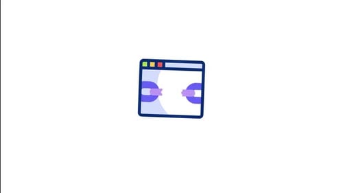 Animated Browser Icon with Connecting Chain Link