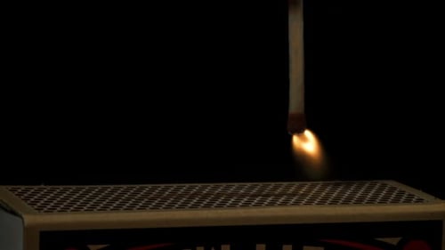 Lighting Matches Filmed is Slow Motion 1000 Fps