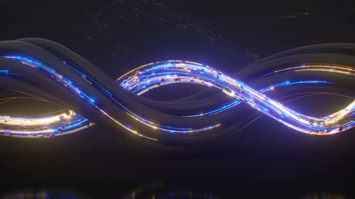 Tourbillon de néons lumineux. Conception de technologies futuristes abstraites. Animation en boucle fluide avec rendu 3D