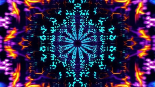 Abstrakter neongeometrischer Kaleidoskoptunnel VJ Loop