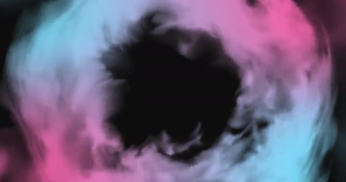 Abstract Clouds or Fog Tunnel Animation Wormhole Straight Through Time and Space and Clouds Warp