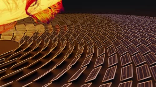 Painéis solares em padrão de grade