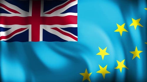Tuvalu National Flag Waving Seamless Animation