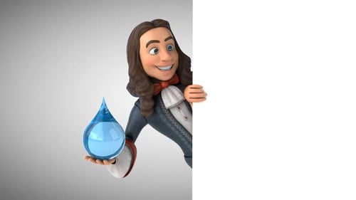 Animation 3D d'un homme de dessin animé en costume baroque historique
