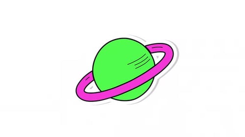 Cartoon Planet Sticker Animated Icon