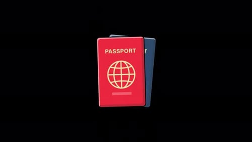 Animated Passport. Travelling Concept Video - Transparent