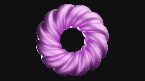 Abstract Purple Twisted Ring Seamless Loop