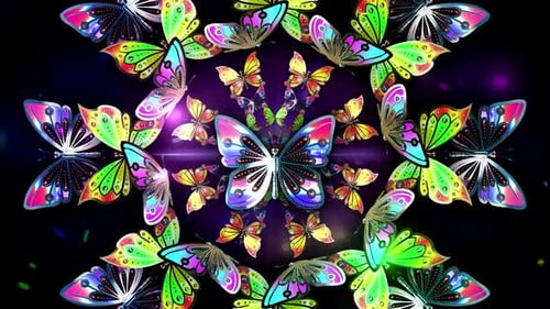 Colorful Butterfly Mandala 01