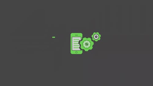 Flat Design Mobile Phone and Gear Animation