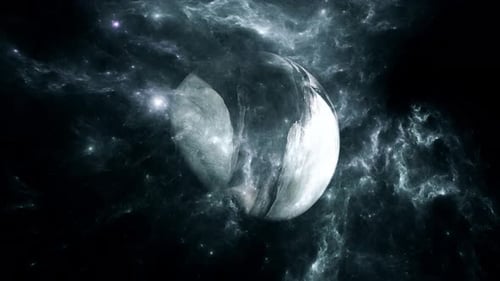 Abstract Planet Revealing in Cosmic Nebula Background