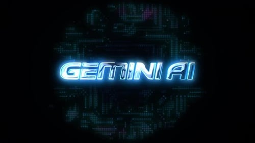 Gemini AI Advanced Glowing With Circuit Background