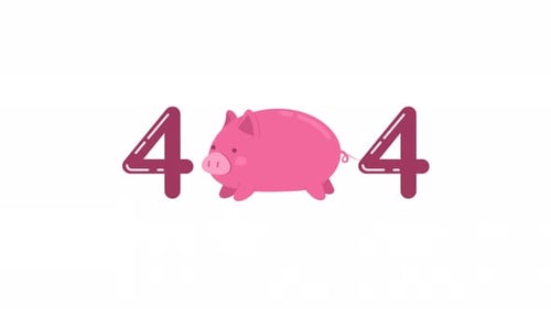 Animierter 404-Fehler beim Running Piggy