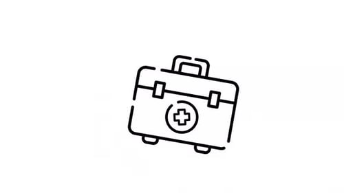 Animated Hand-Drawn First Aid Kit Sketch Outline