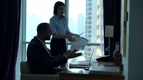 Angry Business Argument in City Office