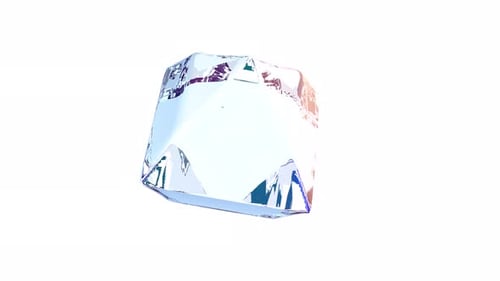 Morph of Different Glass Geometric Shapes on Transparent