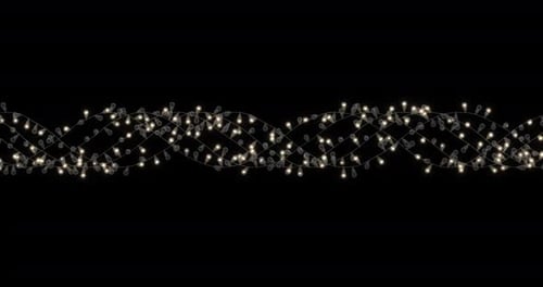 Animated garland of decorative light bulbs for a festival on a transparent background.