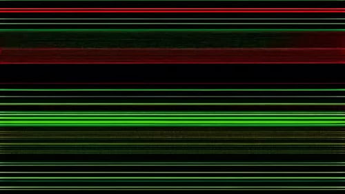 A green and red glitchy stripe on a screen