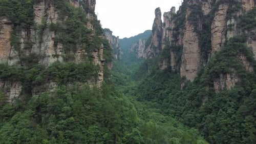 4K Aerial Of Zhangjiajie National Park in Hunan Province, China.