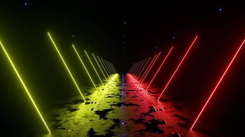 Green Neon Light Tunnel