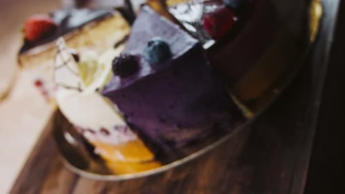 Close Up of Delicious Variety of Cakes